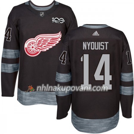 Detroit Red Wings Dresy Gustav Nyquist 14 1917-2017 100th Anniversary Adidas Černá Authentic - Pánské Detroit Red Wings Dresy Gustav Nyquist 14 1917-2017 100th Anniversary Adidas Černá Authentic - Pánské